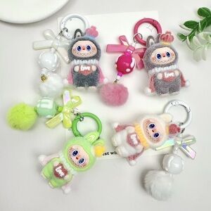 Mini labubu keychains